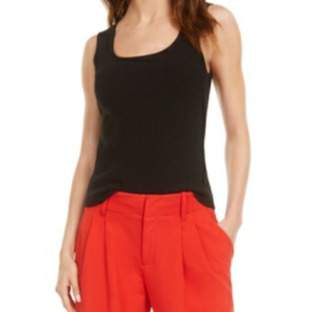 Bar III Scoop-Neck Ribbed Sweater Tank Top
